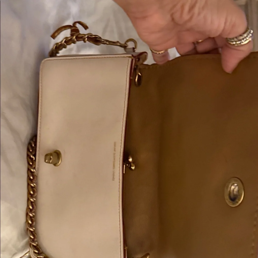 Coach Cream and Gold Floral Crossbody Bag - Picture 4 of 15